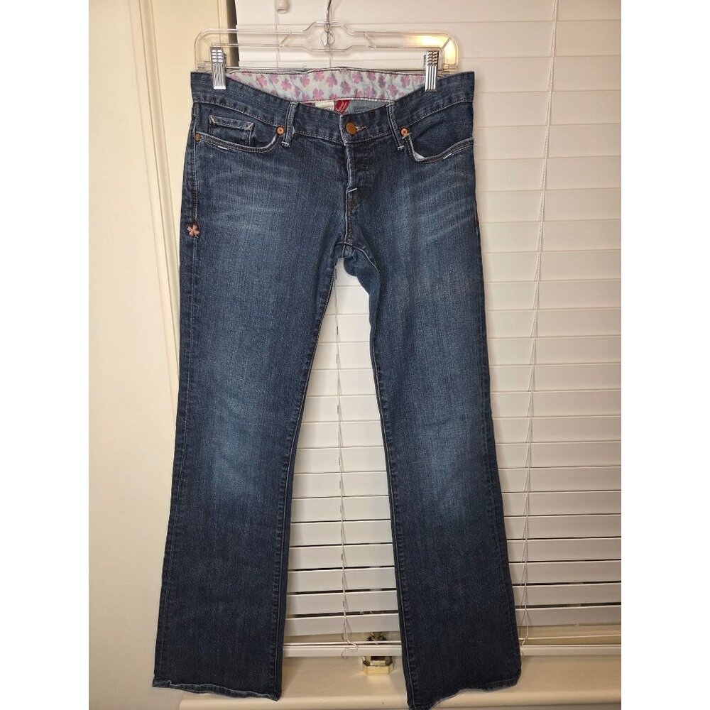 Lucky Brand Womens Low Rise Bootcut Jeans 28 Distressed Denim Y2K Retro Western